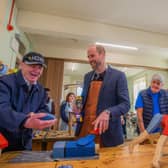 The Duke of Rothesay during a visit to Carnoustie and Monifieth Men's Shed, in Angus, to hear how the organisation is helping men and women build a sense of community and learn new skills