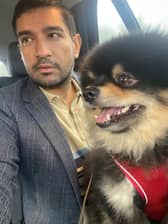 Vishal Lal with his three-year-old Pomeranian, Bear