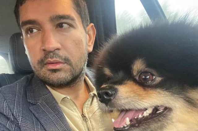 Vishal Lal with his three-year-old Pomeranian, Bear