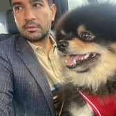 Vishal Lal with his three-year-old Pomeranian, Bear