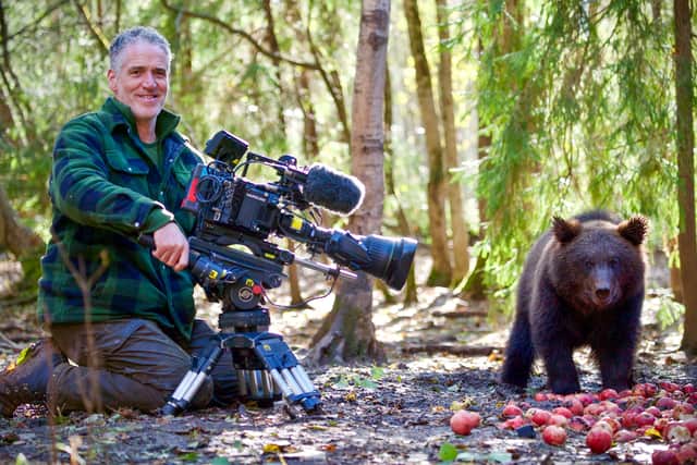 Gordon Buchanan filming bears in the wild.