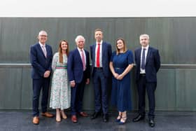 The Financial Planning Group directors L-R Keith Mackie, Laura Crowe, Sandy Robertson, David Gow, Rhian Morgan, Kevin Mackenzie