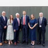 The Financial Planning Group directors L-R Keith Mackie, Laura Crowe, Sandy Robertson, David Gow, Rhian Morgan, Kevin Mackenzie