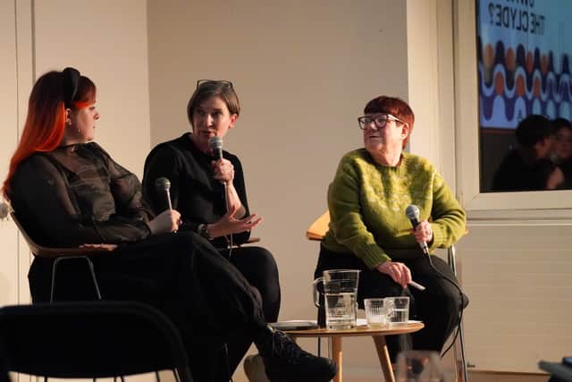 Jude Barber and Professor Louise Welsh discussing their 'Who Owns the Clyde?' podcast.