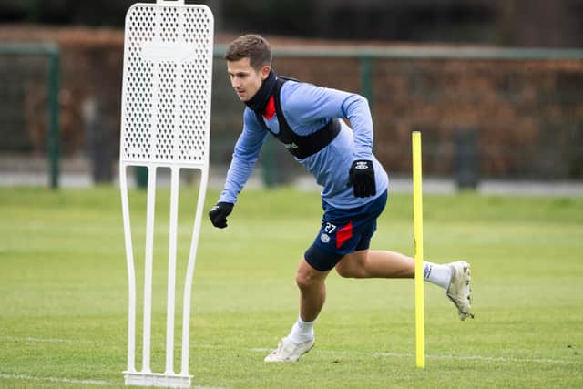 Sander Kartum trains for Hearts ahead of the trip back to Paisley.