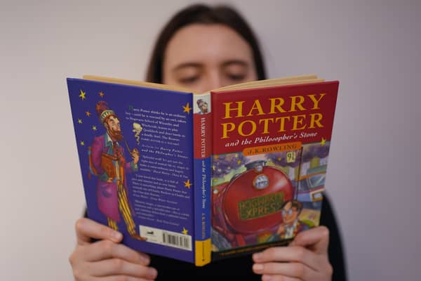 A first edition of Harry Potter and the Philosopher's Stone, 1997, by JK Rowling - similar to the one pictured here, has sold for £18,000.