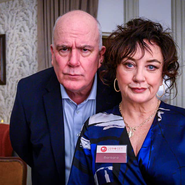 Jack Docherty as Chief Commissioner Cameron Miekelson and his ex-wife Barbara, played by Lorraine McIntosh.