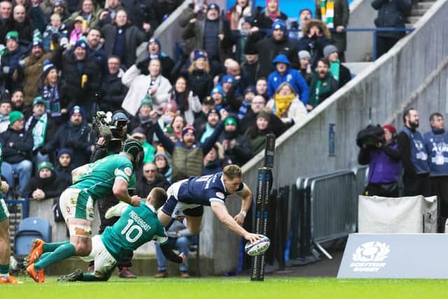 Duhan van der Merwe scored Scotland's first try.
