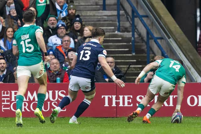 Calvin Nash scored the first try for Ireland against Scotland.
