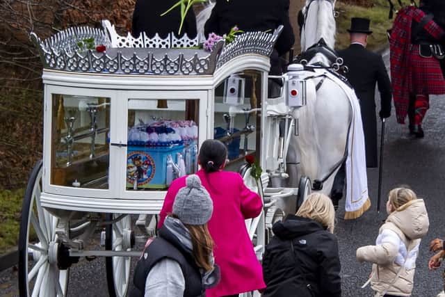 The horse and carriage carrying Hope Gordon's body as she was laid to rest. Picture: Lisa Ferguson
