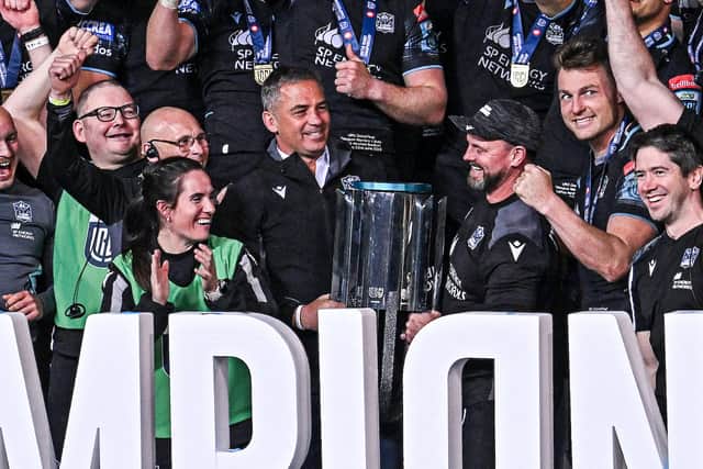 Franco Smith, centre, led Glasgow Warriors to the United Rugby Championship, beating the Vodacom Bulls in the final in South Africa.