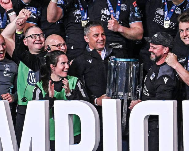 Franco Smith, centre, led Glasgow Warriors to the United Rugby Championship, beating the Vodacom Bulls in the final in South Africa.