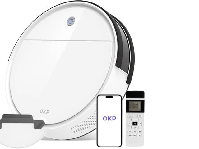 The OKP robot vacuum has the latest high-tech features