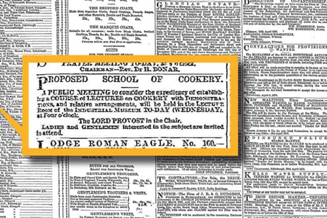 On 21 April 1875, The Scotsman newspaper carried an advertisement for a public meeting ‘to consider the expediency of establishing a course of lectures on cookery with demonstrations and relative arrangements’. This meeting led directly to the opening of the Edinburgh School of Cookery, the institution that would ultimately become Queen Margaret University.