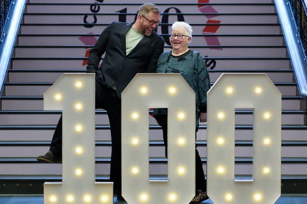 Val McDermid, seen with fellow author Damian Barr, at the launch of celebrations for the National Library of Scotland's 100th anniversary last month (Picture: Jeff J Mitchell)