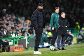 Bayern Munich manager Vincent Kompany on the touchline during the UEFA Champions League match at Celtic Park, Glasgow. Picture date: Wednesday February 12, 2025.