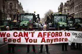 Farmers protested in Whitehall on Monday against changes to inheritance tax rules for farmers (Picture: Henry Nicholls)