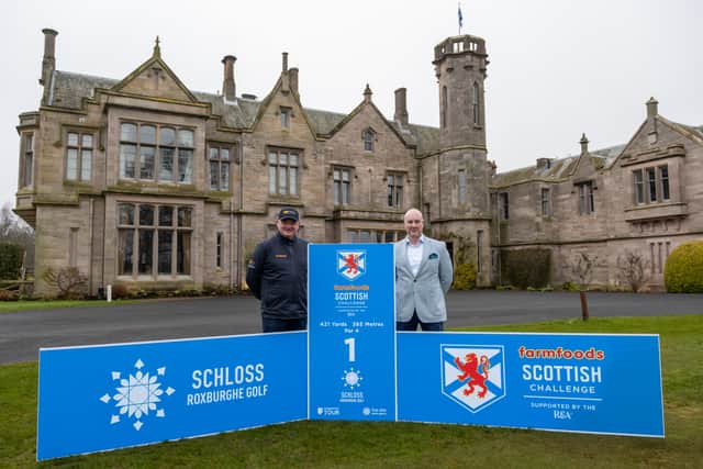 Five Star Sports Agency founder and owner Paul Lawrie pictured at SCHLOSS Roxburghe Hotel & Golf Course with general manager Bruno De Schuyter
