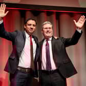 All smiles, but Anas Sarwar knows that Keir Starmer is the one calling the shots (Picture: Jeff J Mitchell)
