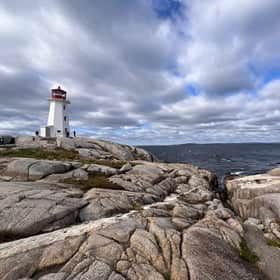 The landmark lighthouse at Peggy's Cove, Nova Scotia