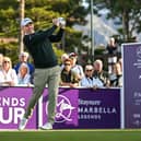 Stephen Gallacher tees off on day three of the Staysure Marbella Legends at Aloha Golf Club in Marbella
