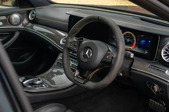 The lavish interior features the latest Mercedes infotainment system