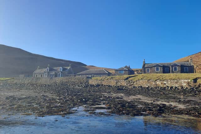 Houses on Sanda will be rebuilt for both fish farm staff and visitors. PIC: Mowi.