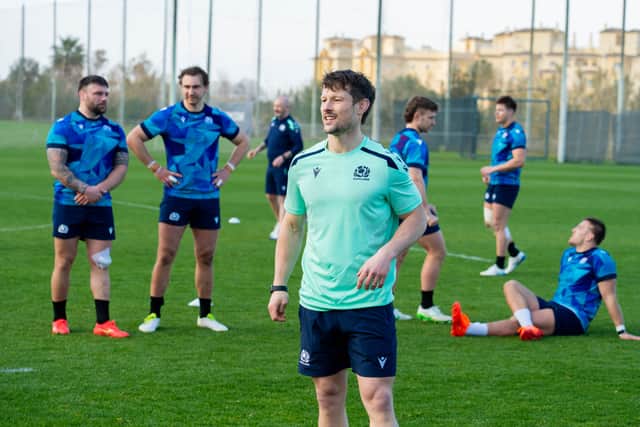 Scotland assistant coach Pete Horne at the squad's training base in Spain.