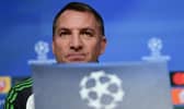 Celtic head coach Brendan Rodgers attends a press conference on the eve of the Champions League play-off second leg against Bayern Munich. (Photo by TOBIAS SCHWARZ/AFP via Getty Images) 