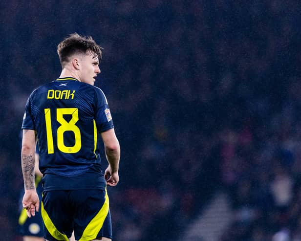 Scotland's Ben Doak in action during the win over Croatia at Hampden Park, on November 15, 2024. (Photo by Craig Williamson / SNS Group)