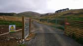 Entrance to Stobo Hope site where planting was taking place but has since been paused due to ongoing court proceedings 