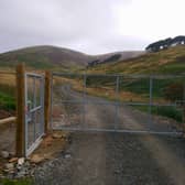 Entrance to Stobo Hope site where planting was taking place but has since been paused due to ongoing court proceedings 