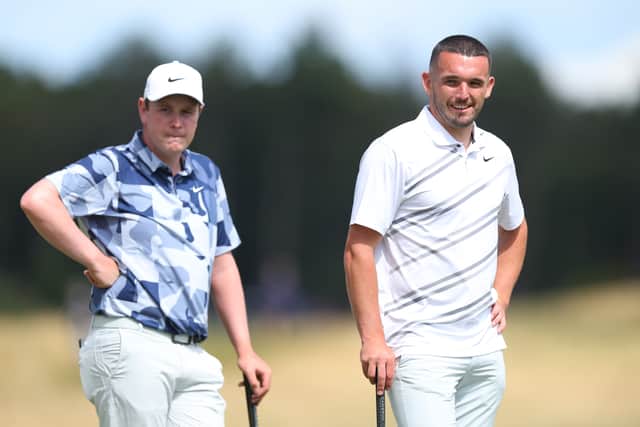 John McGinn pictured with Bob MacIntyre during the 2023 Genesis Scottish Open Pro-Am at The Renaissance Club