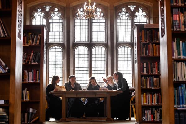 Pupils in the library at Glenalmond in Perthshire