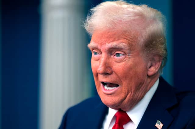 Donald Trump falsely called Ukraine's President Volodymyr Zelensky a 'dictator' (Picture: Chip Somodevilla)