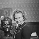 Margaret Thatcher, pictured with her bronze bust by artist Beatrice Murray, knew how to get the economy going (Picture: Hilaria McCarthy/Daily Express/Hulton Archive)