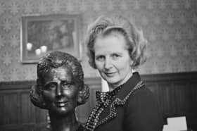 Margaret Thatcher, pictured with her bronze bust by artist Beatrice Murray, knew how to get the economy going (Picture: Hilaria McCarthy/Daily Express/Hulton Archive)