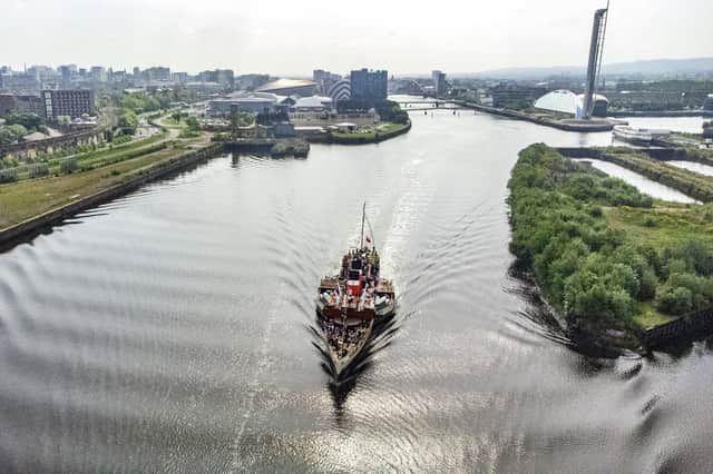 Waverley leaving Glasgow on its first sailing of the 2024 season