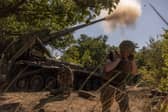 Ukrainian troops fire artillery shells towards Russian positions in Donetsk (Picture: Roman Pilipey)