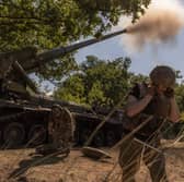 Ukrainian troops fire artillery shells towards Russian positions in Donetsk (Picture: Roman Pilipey)