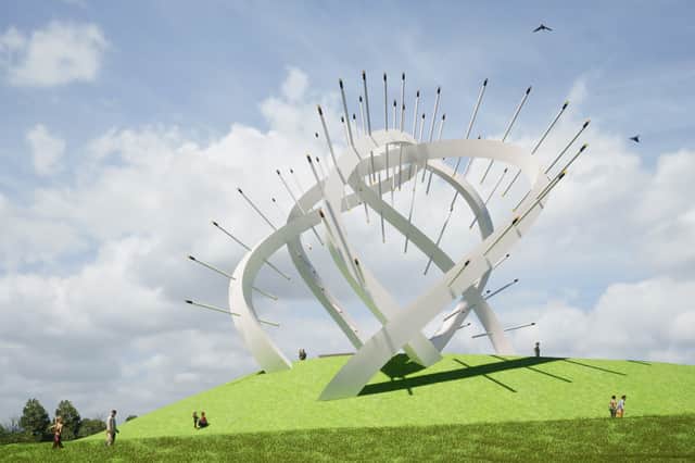 An artist's impression of the proposed Star of Caledonia artwork for a site near the Scotland-England border at Gretna