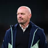 Gregor Townsend, head coach of Scotland, looks dejected after the team's defeat to England. (Photo by Laurence Griffiths/Getty Images)