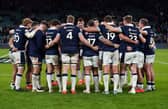 Scotland players after the Guinness Men's Six Nations defeat to England at the Allianz Stadium, London. Picture date: Saturday February 22, 2025.