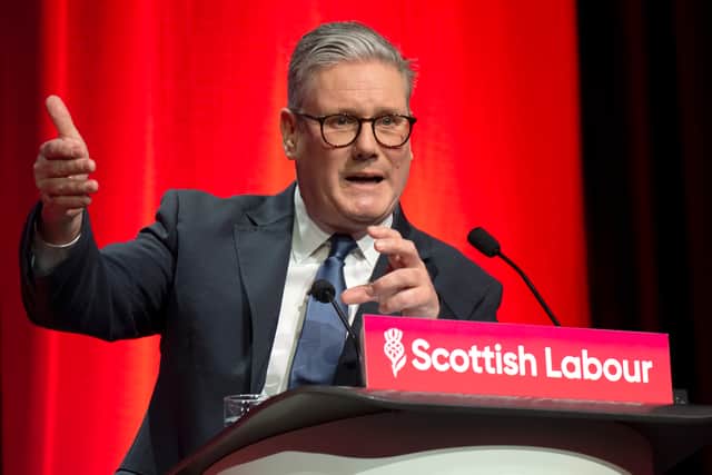 Sir Keir Starmer speaking at the Scottish Labour conference in Glasgow