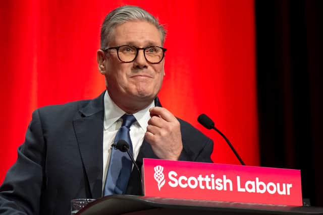 Prime Minister Sir Keir Starmer speaking at the Scottish Labour Party conference in Glasgow. 