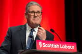 Prime Minister Sir Keir Starmer delivers his keynote speech during the Scottish Labour Party conference at the Scottish Exhibition Centre (SEC) in Glasgow