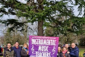 Demonstration against proposed music tuition cuts at Stirling Council