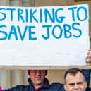Rally outise Caird Hall in Dundee's city centre