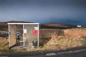A welcome, cheery shelter from the elements was a welcome retreat during a long wait for a bus on Skye.