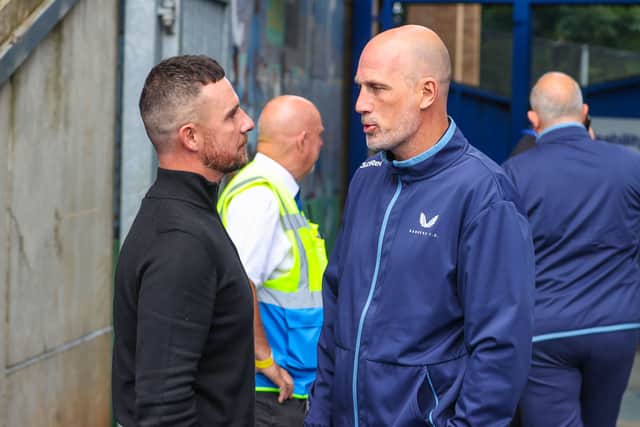 Barry Ferguson speaks to Philippe Clement in July last year before a friendly against Birmingham City.